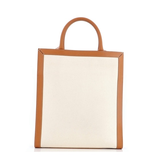 CELINE BEIGE CANVAS CABAS TOTE CROSSBODY BAG - Picture 2 of 6